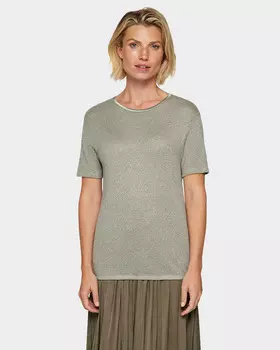 Блузка прямого кроя с эластичной резинкой по низу и люрексом в составе