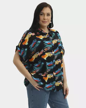 Блузка прямого силуэта из мягкой вискозы