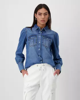 Блузка, р. 42, цвет Джинсовый