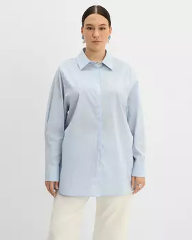 Приталенная рубашка с резинкой на спинке