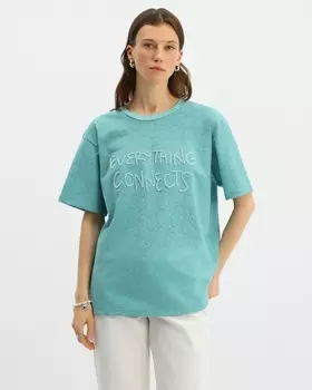 Футболка из фактурного трикотажа с эффектным жаккардовым рисунком