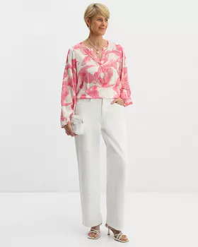 блузка, р. 46, цвет Белый/розовый