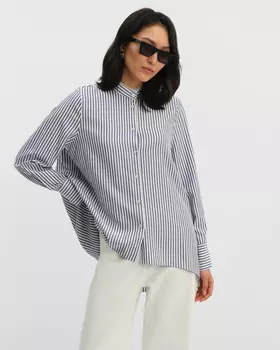 Блузка, р. 46, цвет Белый/синий