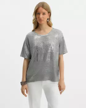 Блузка, р. 46, цвет Светло-серый металлик