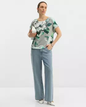 блузка, р. 48, цвет Белый/ментоловый