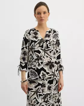 Блуза из вискозы с цветочным принтом