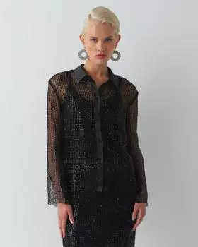 Блузка, р. 50, цвет Черный