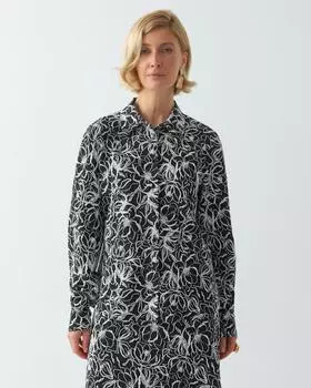 Рубашка из жаккардовой ткани с цветочным узором