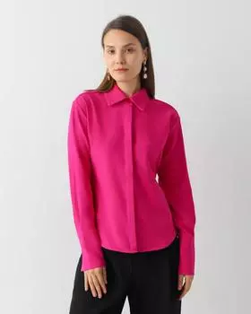 Яркая блуза со скрытыми пуговицами и завязками на спине (поясе)