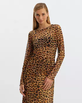 Блузка, р. 50, цвет Леопардовый