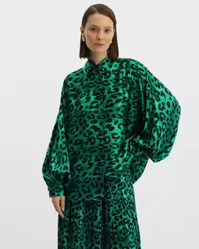 Блузка, р. 50, цвет Зеленый/черный