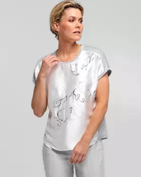 блузка, р. 52, цвет Серебро