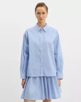 Рубашка в полоску с декоративными пуговицами