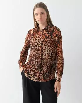Блузка, р. 58, цвет Леопардовый