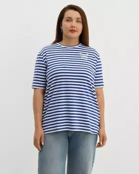 Блузка, р. S, цвет Синий/белый