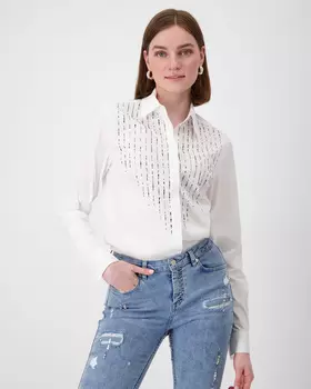 Блузка с декором стразами