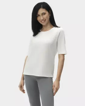 Блузка с модалом в составе, декорированная стразами