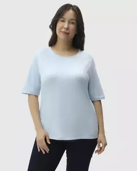 Блузка с модалом в составе, декорированная стразами