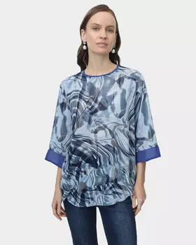 Блузка с рукавом 3/4 и контрастными деталями