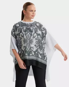 Блузка с удлиненной спинкой и принтом пейсли