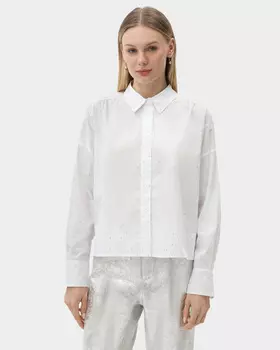 Блузка со сверкающими термоклеевыми стразами