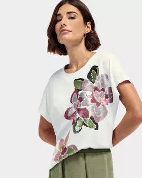 Блузка свободного кроя из эластичной вискозы