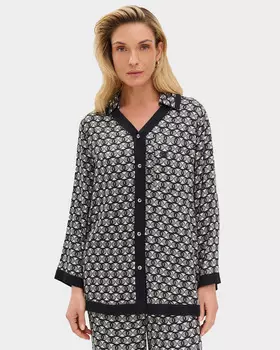Блузка свободного кроя с геометрическим принтом