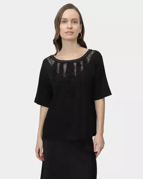 Блузка свободного кроя с рюшами