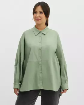 Блузка свободного кроя с удлиненной спинкой