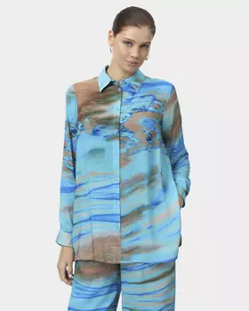 Блузка свободного силуэта с ярким принтом