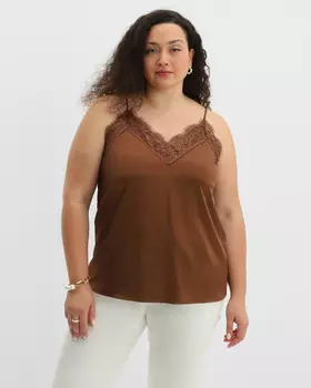 Блузка-топ, р. XL, цвет Шоколадный