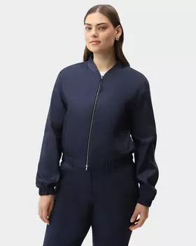 Бомбер из льняной пряжи