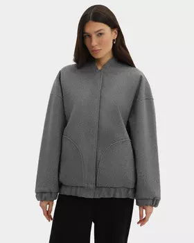 Бомбер оверсайз-силуэта из плотной теплой ткани