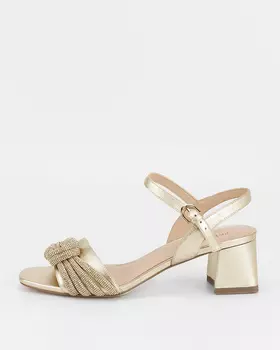 Босоножки из кожи ягненка наппа с богатым декором на широкой перемычке