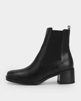 Ботильоны из натуральной кожи с эластичной вставкой и молнией