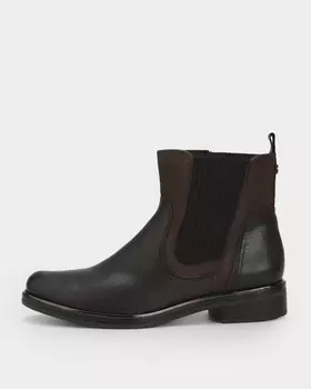 Ботинки из натуральной кожи и замши с эластичной вставкой и молнией