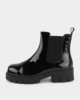 Ботинки из натуральной лакированной кожи