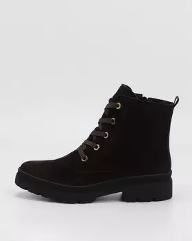 Ботинки из натуральных материалов, утепленные искусственным мехом, с функциональными шнурками и петлей для удобного надевания