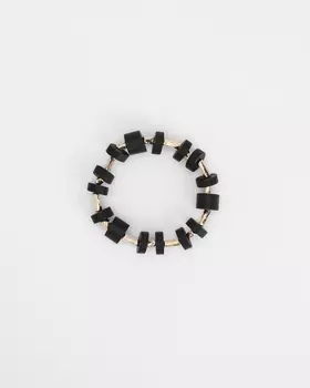 Браслет из ювелирного сплава со вставками из дерева