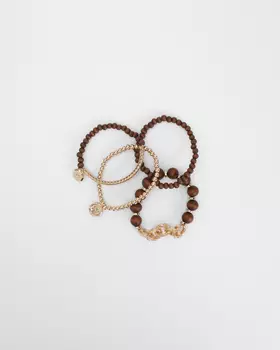 Браслет, р. единыйразмер, цвет Коричневый