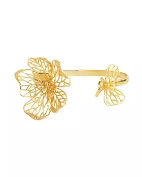 Браслет с фиалками и стразами