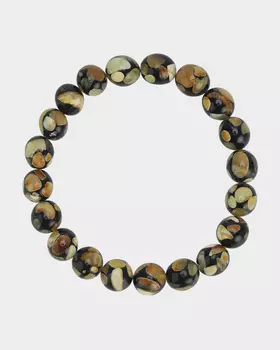 Браслет с янтарем и ювелирной смолой