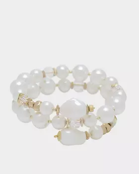 Браслет с жемчугом Майорка на мемори-тросе