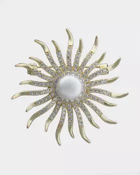 Брошь 2-в-1 с цирконами