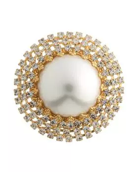 Брошь с искусственным жемчугом, р. Безразмера, цвет Белый