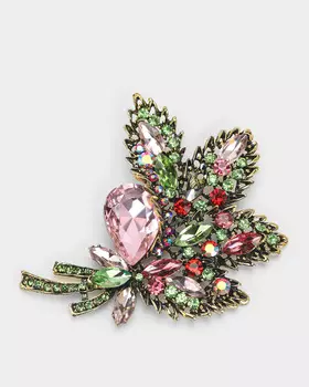 Брошь в виде букета цветов со стразами