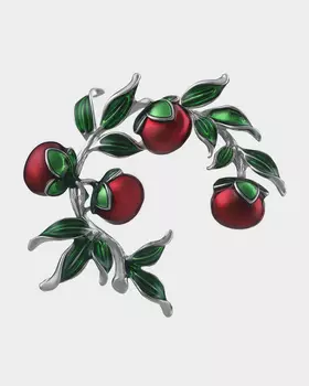 Брошь в виде веточки с ягодами