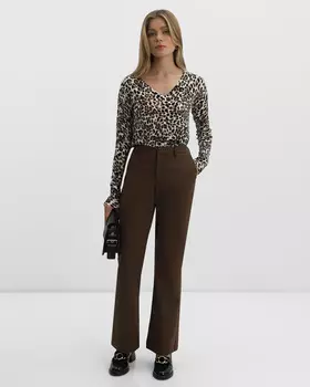 Брюки из экокожи с винтажным эффектом