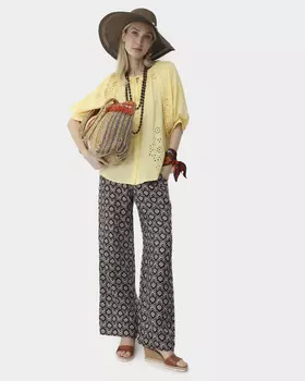 Брюки из вискозы и льна