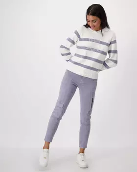 Брюки облегающего кроя с накладными карманами